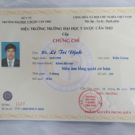 Chứng nhận siêu âm tổng quát
